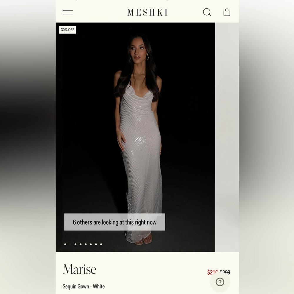 Meshki White Sequin Marise Dress